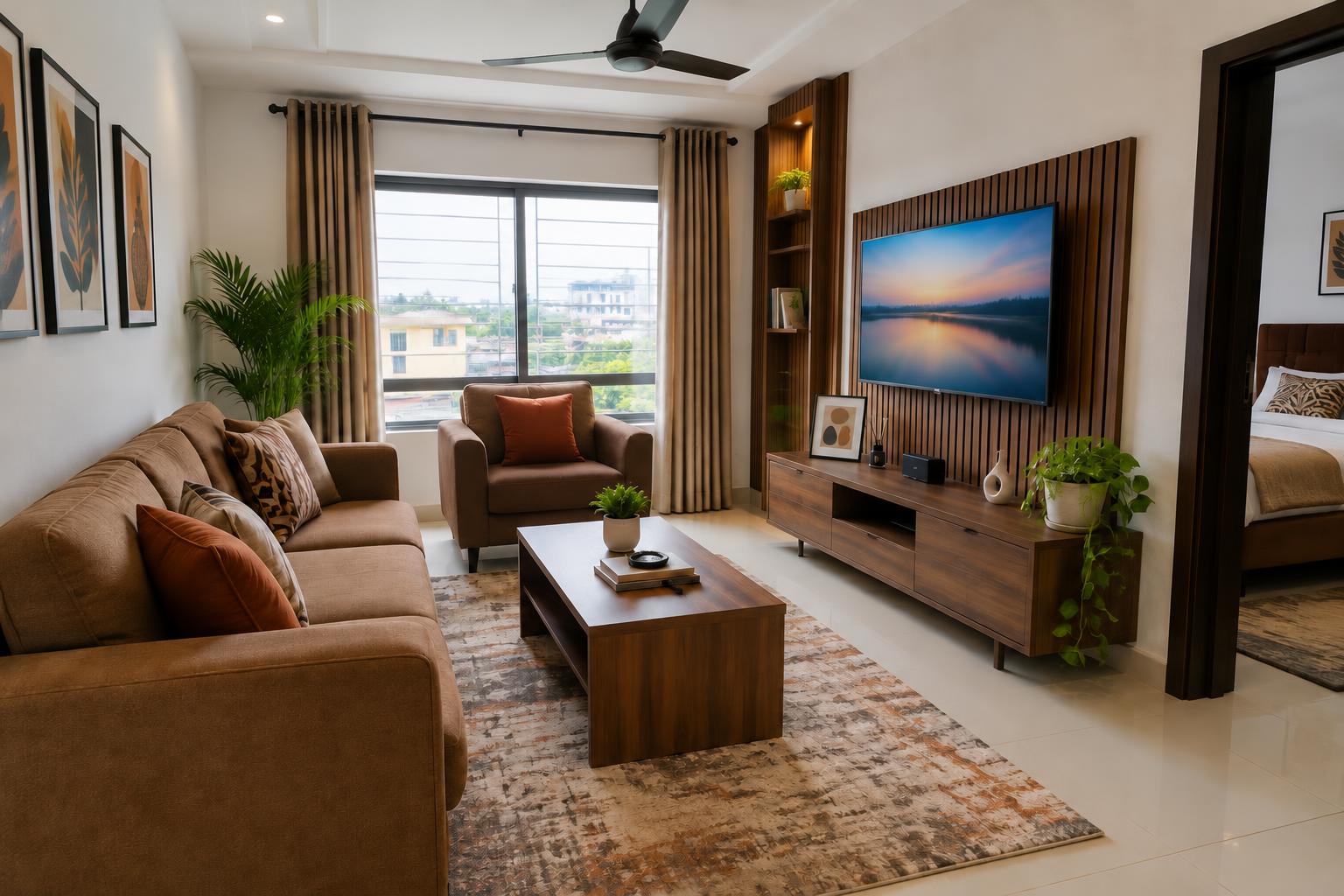 Living room inside a Seraphshome prefab mini flat